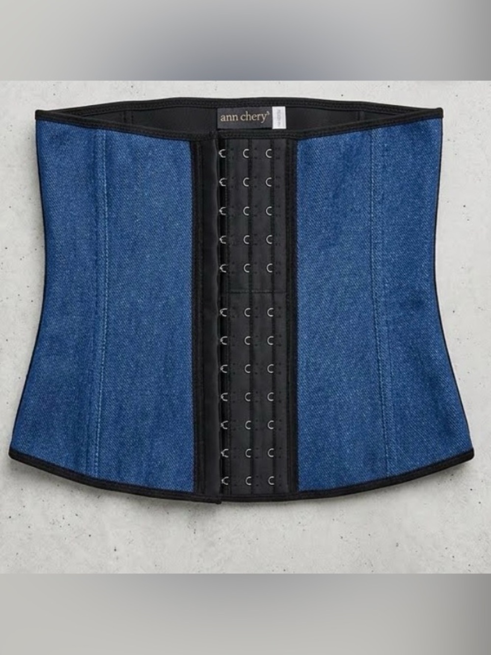 Ann Chery Waist Trainer Blue & Black Compression Cincher Size 38